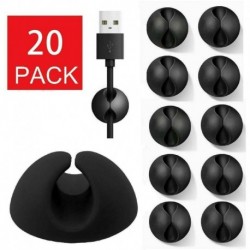 Nincs szín - 20 csomag kábeltartó markolat asztali falszervező asztali vezeték vezeték USB tartó USA