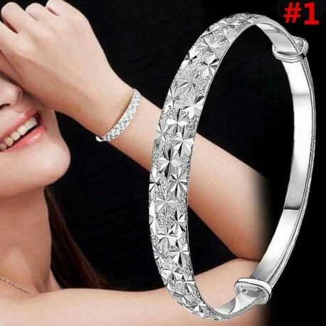 * 1 - Női 925 ezüst virág mandzsetta karperec karkötő karkötő esküvői menyasszonyi ékszerek Egyesült Királyság