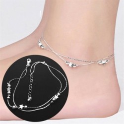 Nincs szín - Retro csillag gyöngy lánc boka boka karkötő arany szandál strand láb ékszer ajándék