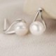 Nincs szín - 925 ezüstözött édesvízi gyöngy fülbevaló ajándék szerelmes fülbevaló