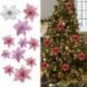 5db rózsaszín - 5PCS csillogó művirágok karácsonyfa díszek karácsonyi esküvői dekoráció 2020