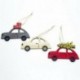 A - 3db Navidad karácsonyfa autó dekoráció fából készült függő medál Elk karácsonyi otthon