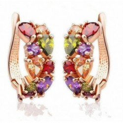 34-többszínű elegáns kristály ... - Elegáns fehér gyöngy kerek karika fülbevalók női kicsi nagy gyöngy fülbevalók