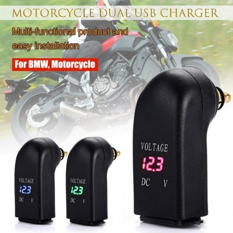 zöld - Motorkerékpár kettős USB töltő hálózati adapter 12 / 24V szivargyújtó csatlakozó BMW USB töltőadapterhez