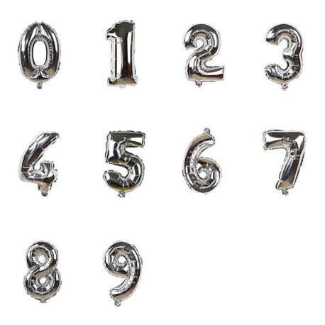 ezüst - 32 hüvelykes rózsaarany ezüst alumíniumfólia száma lufi számjegyű hélium lufi születésnapi parti kellékek