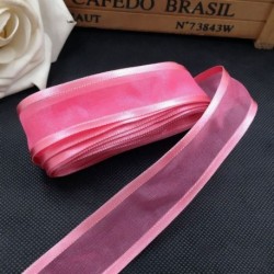 T04 - 5M 25 mm-es szatén élű organza szalag esküvői party dekorációhoz Kézzel készített szalag ajándékcsomagolás