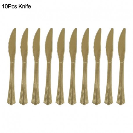 10db kés - Pöttyös eldobható evőeszköz készlet papírlemez csésze felnőtt gyerekek egyszarvú születésnapi party