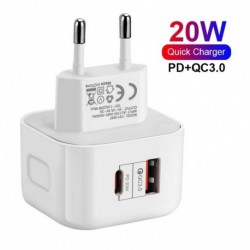 20 W-os C típusú töltő iPhone 12 Pro Max Mini gyorstöltéshez 3.0 QC PD 20 W USB-C gyors töltésű utazófal iPhone 12-hez