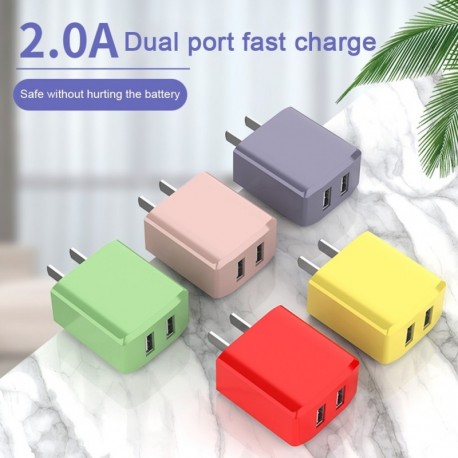 5V 2A 2 USB -adapter Mobiltelefon Fali USB -töltő eszköz Gyors töltésű mobil töltő