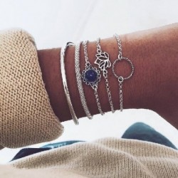 Fém szín: B00120 - 2 db Punk pár karkötő női rozsdamentes acél karszalag ezüst színű legjobb barát csukló kubai