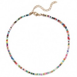 Fém szín: 44368 - Bohém színes maggyöngy Shell Choker nyaklánc Statement rövid gallérú kulcscsont lánc nyaklánc