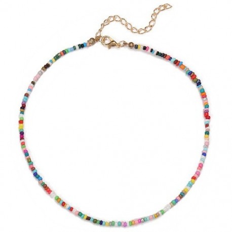 Fém szín: 44368 - Bohém színes maggyöngy Shell Choker nyaklánc Statement rövid gallérú kulcscsont lánc nyaklánc