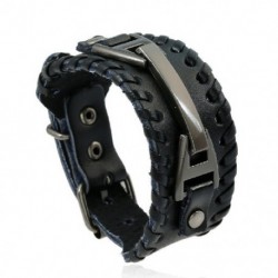 Fém szín: 82151 - 2022 új divatos punk vintage fém karkötők bőr kötéllánc karkötő férfiaknak