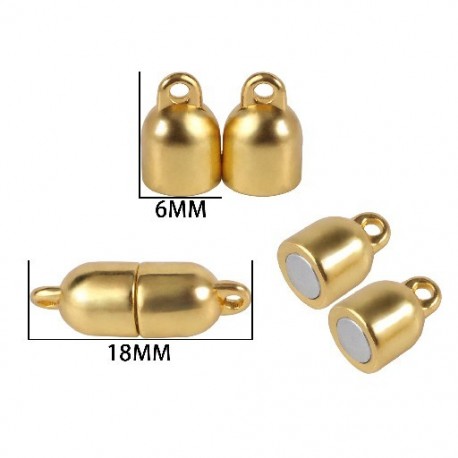 Szín: (18x6mm) 10szett - Rozsdamentes acél erős mágneses kapcsok bőr zsinór karkötő nyaklánc mágneses végcsat