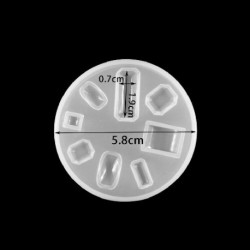 Szín: 3 - Drágakövek szilikon forma félgömb alakú, lapos, Cabochon függő gyanta szilikon forma, kézzel készített