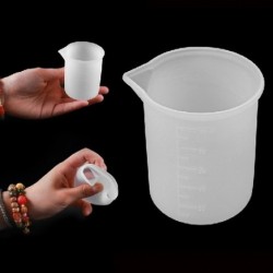 Szín: 55x77mm - 1db 100ml átlátszó szilikon kristály ragasztó UV gyanta mérőpohár Epoxi gyanta csésze barkács ékszer