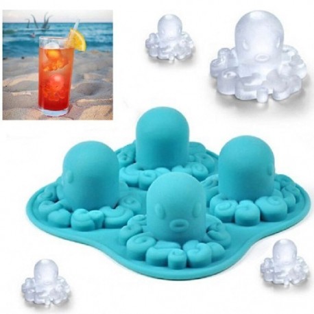 Szín: polip - 2021 Ice Cube Maker DIY Kreatív szilikagél pisztoly Bullet Skull Forma Tálca Forma Otthoni Bár Party Cool