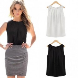 1 db Új Nők Tropical Sexy Fold Női ujjatlan blúzok Alkalmi felső női póló elegáns blúz