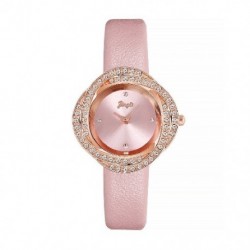 Szín: rózsaszín - Alkalmi divat, friss pu öv szirom gyémánt női diák kvarc óra temperamentum trend