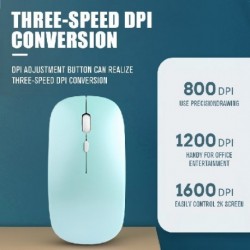 Szín: világos zöld - Macaron újratölthető vezeték nélküli Bluetooth egér 2.4G USB egér Androidhoz Windows Tablet