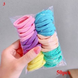 Szín: 3 - 100db/50db Női Lány Scrunchies Pack Elasztikus Hajpántok 3,5cm Tömör hajkötőkötelek Fejfedő Gumi