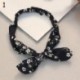 Szín: 3 - Retro női nyúlfülre nyomtatható fejpánt Bowknot elasztikus vashuzal hajpántok Leopárd virágos Scrunchie