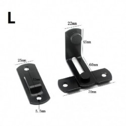 Szín: L fekete - Rozsdamentes acél ajtócsavar lopásgátló 90 fokos derékszögű tolókapu zár biztonsági ajtózár csat