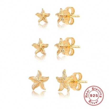 5 - 3db/szett Csillag virág cirkon fülbevaló nőknek 925 sterling ezüst fülbevaló karika Pendientes Plata esküvői