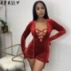 Szín: Gesztenyebarna XXL - Akaily 2021 őszi barna bársonyos nadrágtartó női jumpsuit Red Deep V Neck Bandage Bodycon