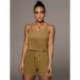 Szín: Khaki XXL - Akaily őszi fekete Jumpsuit Női Rövid One Piece Fitness Outfitek 2022 Fehér Ujjatlan Bandage Bodycon