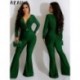 Szín: zöld XL - Akaily Fall Green Flare Jumpsuit Női Elegáns Egyrészes Outfitek 2022 Mély V nyakú, Hosszú ujjú Bodycon