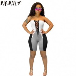 Szín: fekete L - Akaily Streetwear Patchwork Bandage Bodycon Jumpsuit Női Romper Szexi One Piece Outfit Playsuit Női Rövid