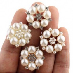 Szín: Keverhető - 10 DB 27 mm-es divatos, üvegezett strasszos gombok fejpántokhoz Ezüst kristály gomb