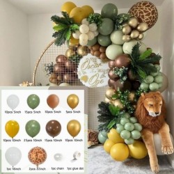 Szín: léggömbkészlet 15 - Jungle Safari Theme ballons Garland Arch Kit trópusi pálmalevelekkel gyerekeknek születésnapi