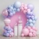 Szín: Léggömbfüzér 9 - Macaron Blue Balloon Garland Arch Kit ezüst konfetti gömb készlet esküvői dekorációhoz