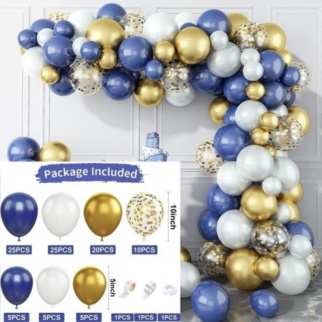 Szín: Léggömbfüzér 5 - Macaron Blue Balloon Garland Arch Kit ezüst konfetti gömb készlet esküvői dekorációhoz