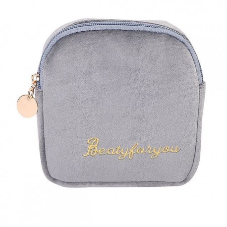 Szín: Szürke - Aranyos kis kozmetikai táska szalvéta egészségügyi betét tasak törölköző tároló táska érme